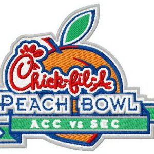 Chick-fil-A Peach Bowl logo embroidery design