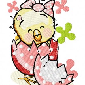 Chicken girl embroidery design