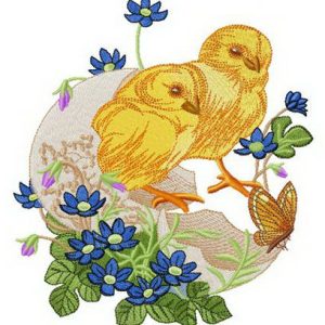Chicks hatched embroidery design