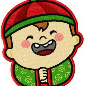 Chinese boy embroidery design