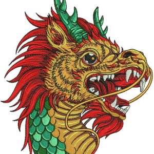 Chinese dragon embroidery design
