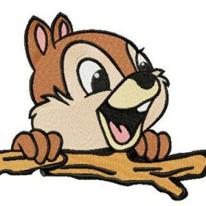 Chip with stick embroidery design