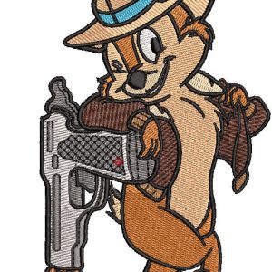 Chip with toy gun embroidery design