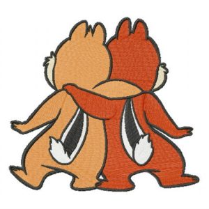 Chipmunk brothers embroidery design