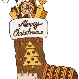 Christmas boot embroidery design