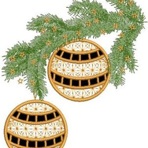 Christmas branch applique embroidery design