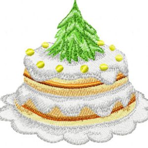 Christmas cake small embroidery design