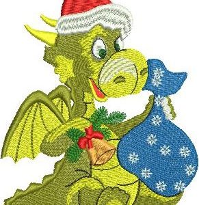 Christmas Dragon embroidery design