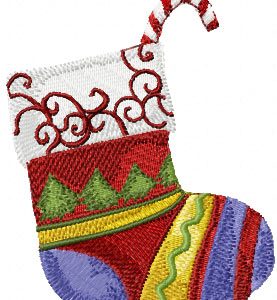 Christmas Sock embroidery design