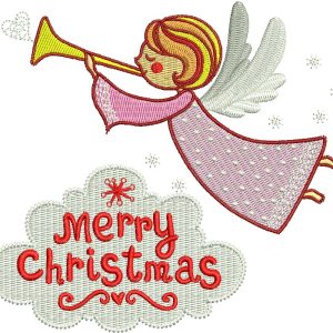 Christmas angel embroidery design