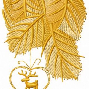 Christmas ball with deer embroidery design