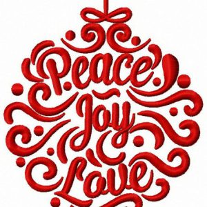 Christmas ball with wishes embroidery design