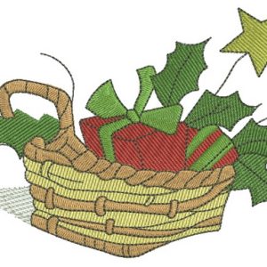 Christmas basket embroidery design