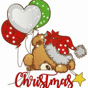 Christmas bear embroidery design