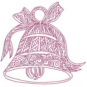 Christmas bell 4 embroidery design