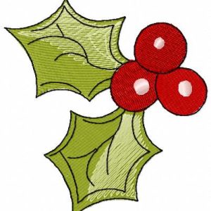 Christmas berries embroidery design