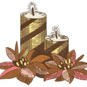 Christmas candles embroidery design