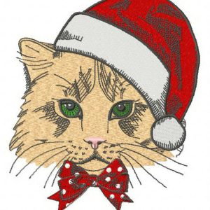 Christmas cat 2 embroidery design