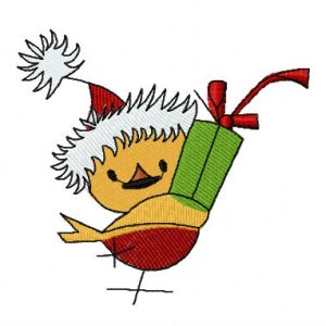 Christmas chicken embroidery design