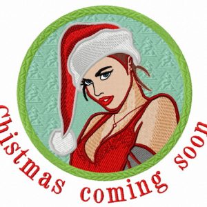 Christmas coming soon embroidery design