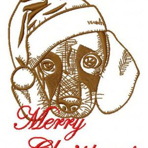 Christmas dachshund 5 embroidery design