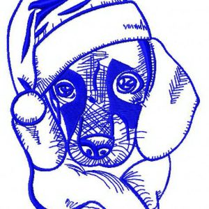 Christmas dachshund 6 embroidery design