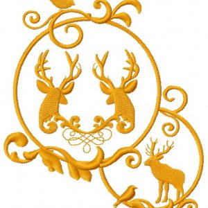 Christmas decoration with deer 2 embroidery design
