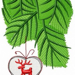 Christmas decoration with deer embroidery design