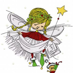 Christmas fairy embroidery design