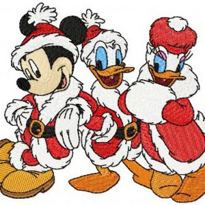 Christmas for three friends embroidery design