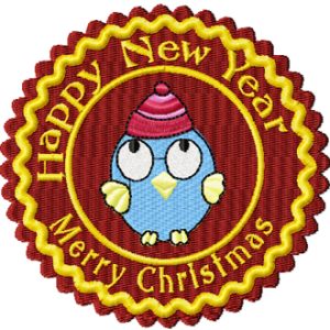 Christmas funny label embroidery design