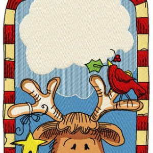 Christmas gift label 2 embroidery design