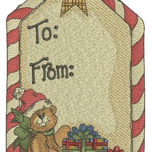 Christmas gift label embroidery design