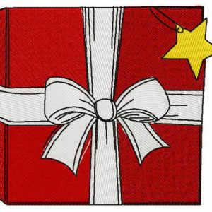 Christmas gift embroidery design