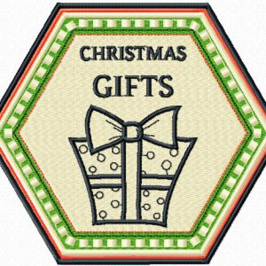 Christmas Gifts badge embroidery design