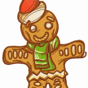 Christmas gingerbread man embroidery design