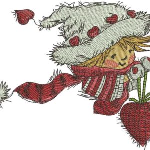 Flying Christmas baby embroidery design