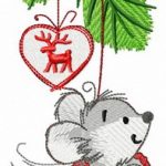 Christmas mouse embroidery design