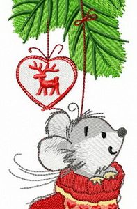 Christmas mouse embroidery design