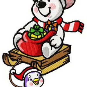 Christmas on the North Pole embroidery design
