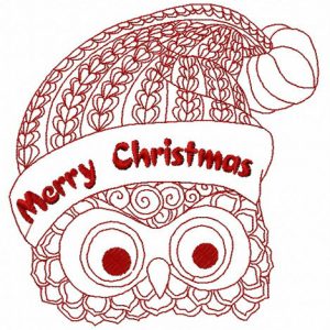 Christmas owl 3 embroidery design