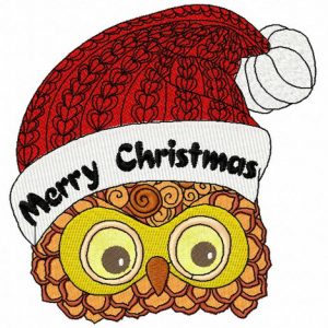 Christmas owl 4 embroidery design
