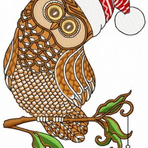 Christmas owl 5 embroidery design