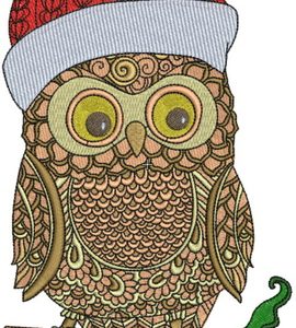 Christmas owl embroidery design