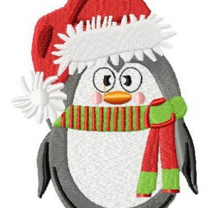 Christmas penguin 2 embroidery design