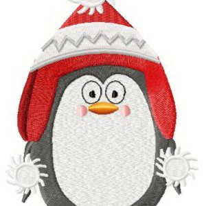Christmas penguin 3 embroidery design