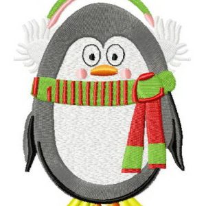 Christmas penguin 4 embroidery design