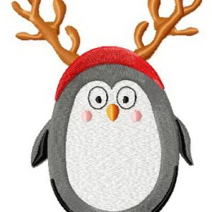 Christmas penguin embroidery design