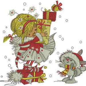 Christmas post embroidery design