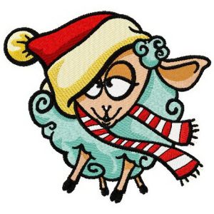 Christmas sheep embroidery design